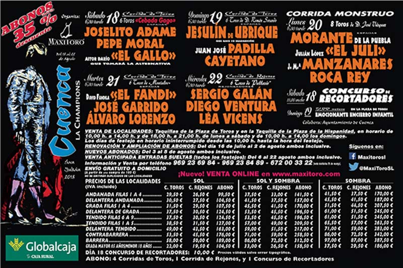Carteles Toros Cuenca 2018
