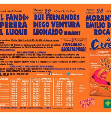 Carteles toros Cuenca - Feria taurina de San Julián 2021