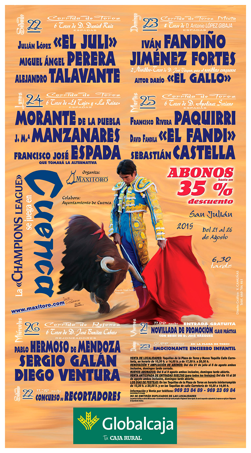 Cartel toros Cuenca - Feria de San Julián 2015