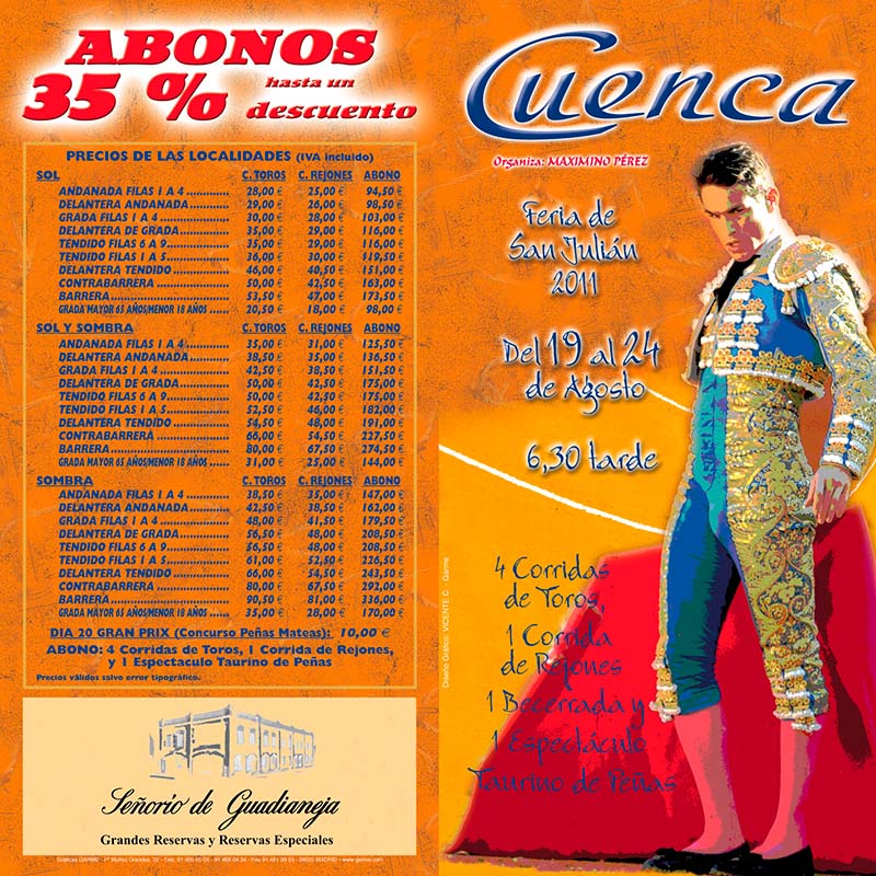 Cartel toros Cuenca - Feria de San Julián 2011